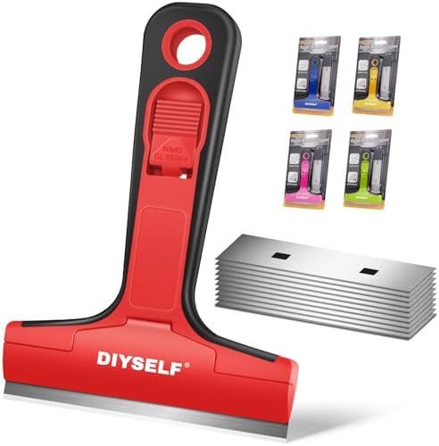 DIYSELF 1 Pack Razor Blade Scraper with 10 Blades