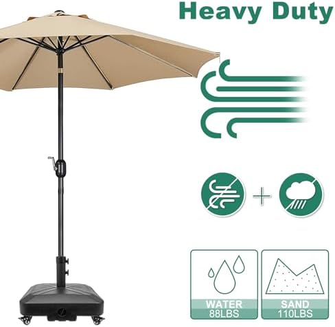 DZ4733 MS Heavy Duty Umbrella Base with Wheels Black
