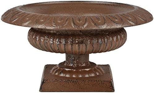 Esschert Design Low French Urn Cast Iron Antique Brown Small