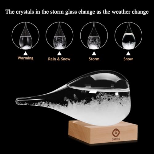 Storm Glass Weather Forecast Bottle with Crystal Display