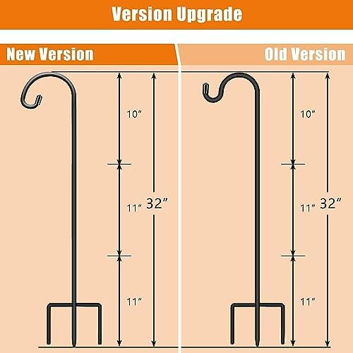 Gtongoko 32 Adjustable Matte Black Shepherd Hooks 4 Pack