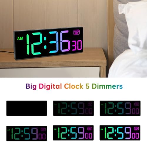 Soobest Digital Wall Clock with RGB Color and Remote Countdown Timer