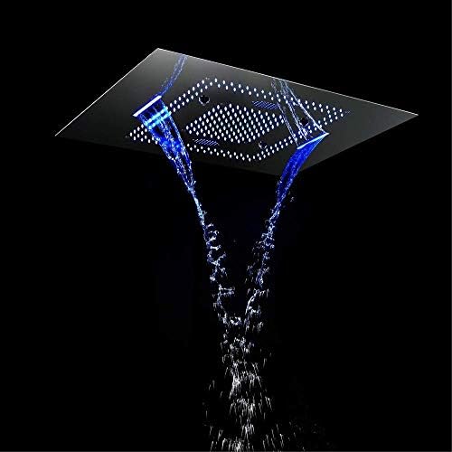 Stainless Steel Remote Control Color Changing Shower Head with LED Canopy