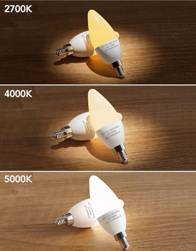 PARTPHONER E12 LED Candle Bulbs 60W Equivalent Pack of 6