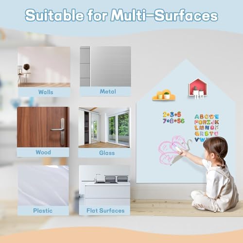 Magnetic Chalkboard Wall Decal 40x32 Light Blue