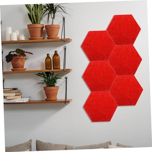 12pcs Hexagon Felt Bulletin Board Wall Tiles for Decor Photos Messages