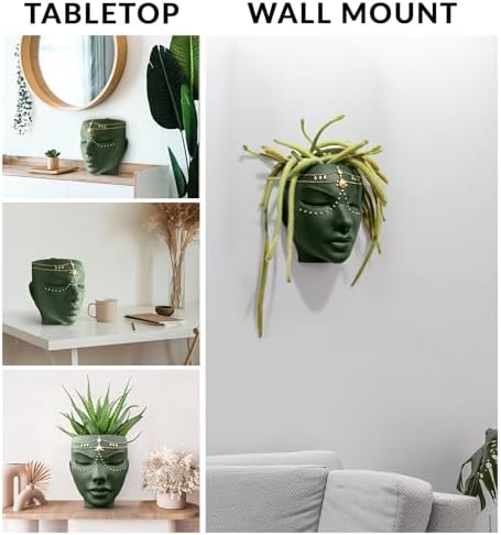 Bossa Linda Head Planter - 7 Inch Green Serena Design