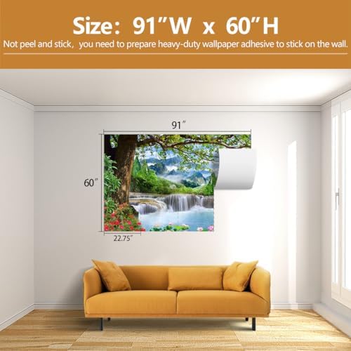 TUNDJ Waterfall Landscape Wallpaper for Living Room and Office