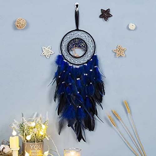 Dream Catcher with Healing Crystal Stone Blue