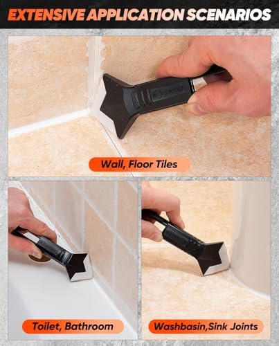 Saker 3 in 1 Caulking Tool with Scraper and Smoother