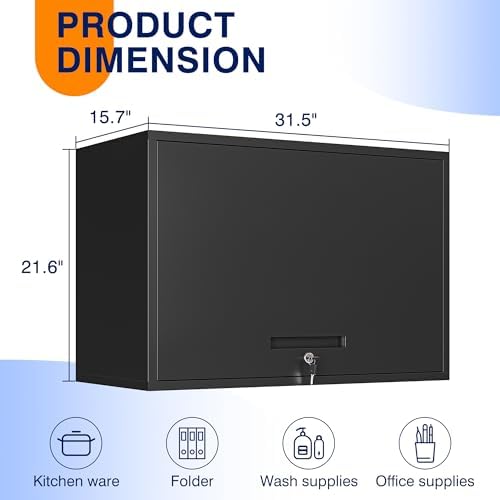 Yizosh Heavy Duty Wall Cabinet with Doors and Shelves 216 H