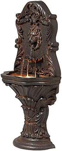 John Timberland Royal Lion Acanthus 50 Inch Water Fountain with LED Light