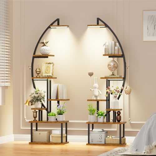BACEKOLL Plant Stand with Grow Lights 2 Pack 7 Tiered
