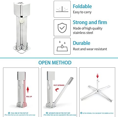 Foldable Portable Beach Umbrella Stand with Adjustable Base