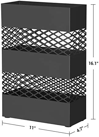 SONGMICS Metal Umbrella Stand for Entryway 47 x 11 x 161 Inches Black