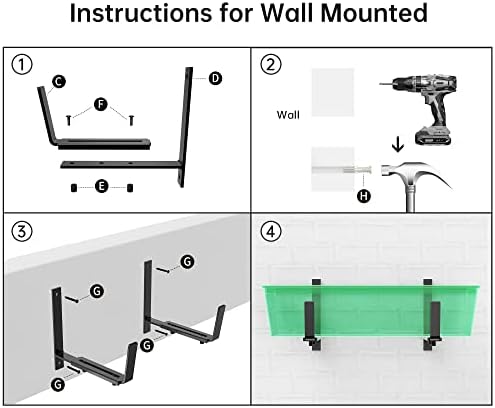 YM 6PCS Heavy Duty Adjustable Window Box Brackets