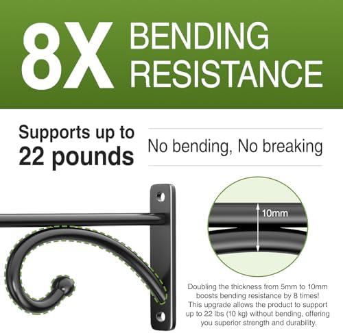 6 Inch Plant Hanger Hooks 2-Pack Black Metal