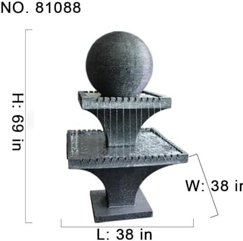 Contemporary Tiered Sphere Water Fountain with LED Lights