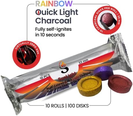 Sunlight Charcoal Tablets for Incense - Pack of 100