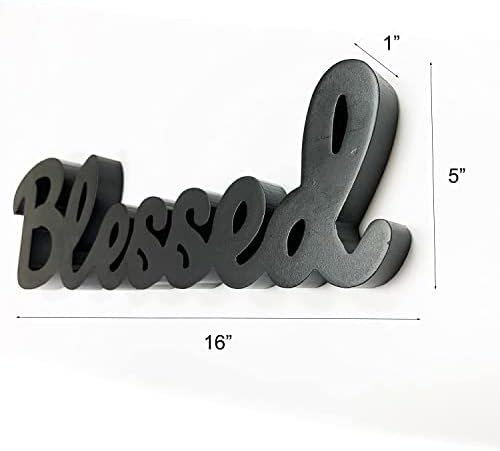 BLESSED Wooden Standing Sign with Distressed Finish