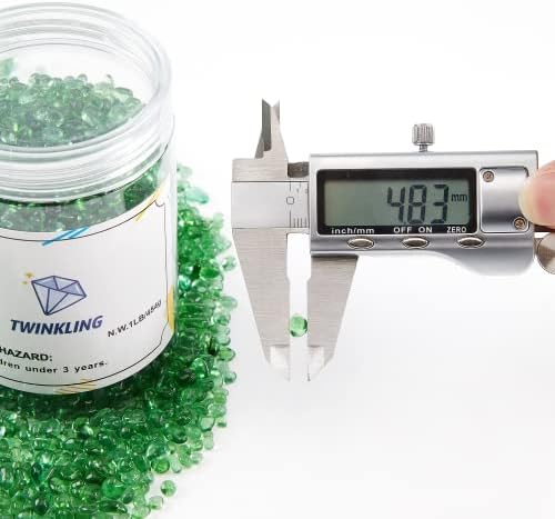 TWINKLING Light Green Fire Glass Stones 3-6mm Jar