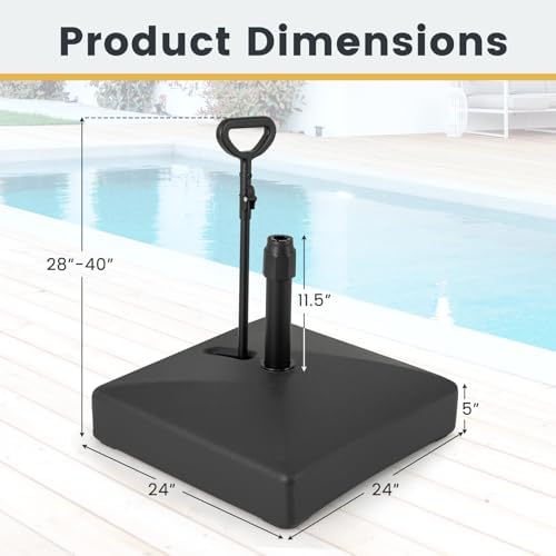 HAPPYGRILL Umbrella Base with Wheels and Adapters