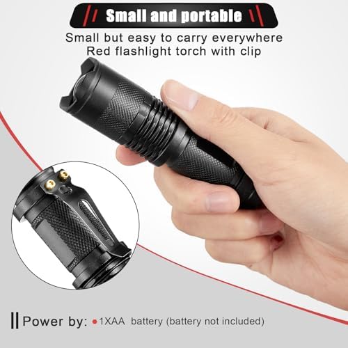 Honoson 2 Piece Red Light Flashlight for Night Observation