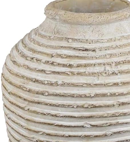 Benjara Lezlee Accent Planter Beige Terracotta 13 Inch