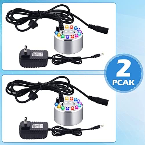 2 Pcs Halloween Foggers with LED Lights Mist Maker