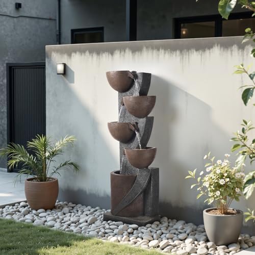 VEVOR 4961 in Tall Waterfall Fountain with LED Light and Pump