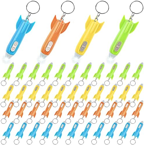 160 PCS Rocket LED Flashlight Keychain Colorful Mini Flashlights for Kids