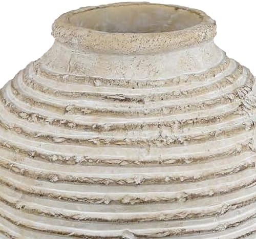 Benjara Lezlee Accent Planter Beige Terracotta 13 Inch