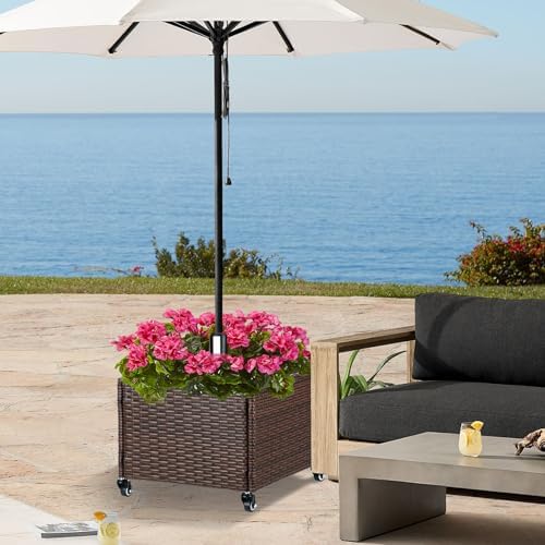 SUNNYPARK Heavy Duty Umbrella Stand with 4 Wheels