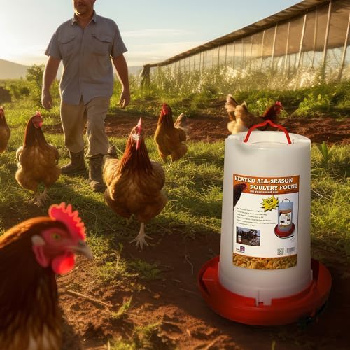 Farm Innovators Heated Chicken Waterer 3 Gallon Red