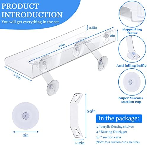 2 Pcs Plant Window Shelf with Suction Cup and Bracket