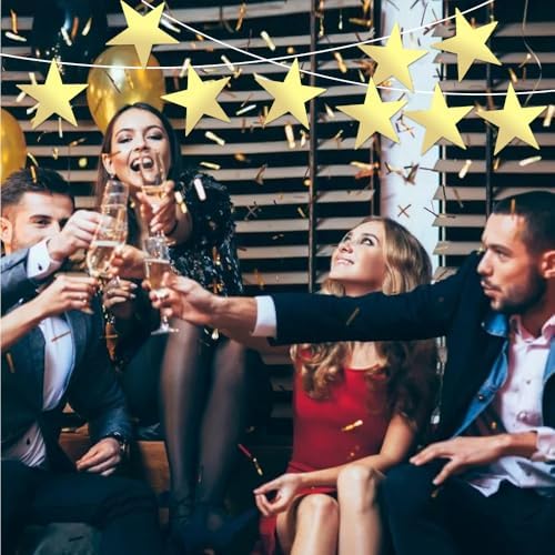 24 Pcs 11 Inch Gold Star Cutouts for Bulletin Board Wall Decorations