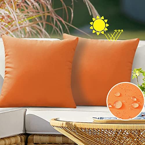 VAKADO Waterproof Outdoor Throw Pillow Covers Set of 2 18x18 Inches