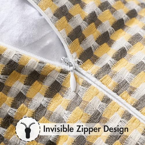 MIULEE 2 Piece Outdoor Throw Pillow Covers Square Waterproof Yellow