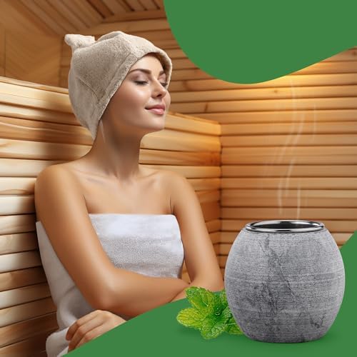 Navaris Sauna Aromatherapy Stone Cup - Soapstone Aroma Bowl for Home Sauna