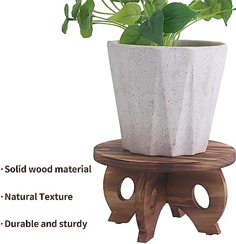 Round Wooden Plant Stand for Indoor Decor