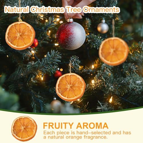 Jtoder Dried Orange Slice Wreath with Hemp Rope 50 Pcs Christmas Decorations