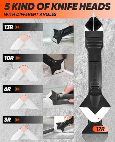 Saker 3 in 1 Caulking Tool with Scraper and Smoother