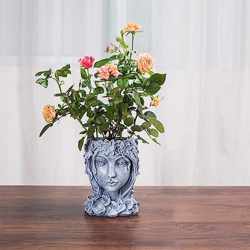 Cute Resin Goddess Face Planter with Drainage Hole