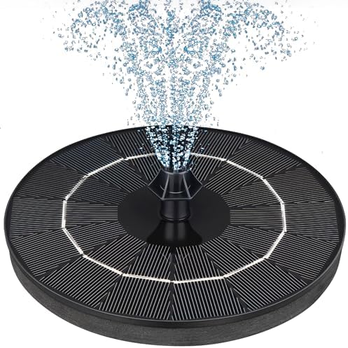 Mademax Solar Fountain with 4 Nozzles and Fixer for Garden and Pond