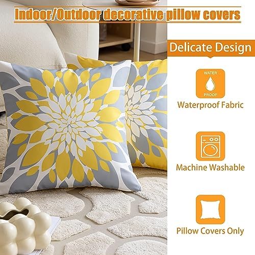 Qahing 4 Pack Fall Waterproof Pillow Covers 20x20