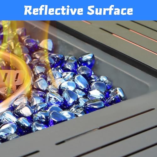 Cobalt Blue Fire Glass 1 Inch 10LB for Fire Pit Decor