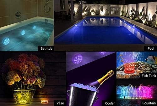 LOFTEK Submersible LED Lights with Remote 4 Pack