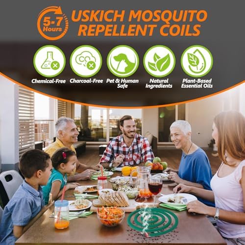 USKICH Mosquito Repellent Coils 20 Pack with 2 Stands