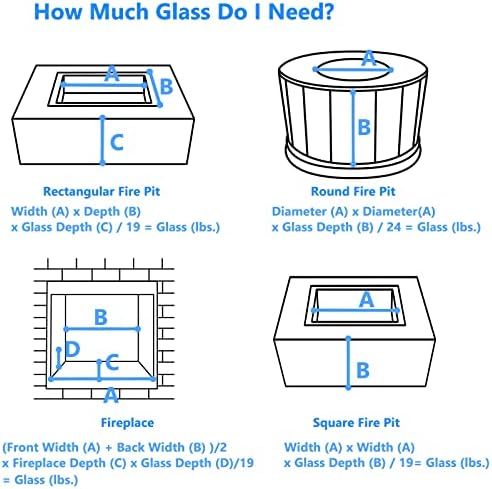 Cobalt Blue Fire Glass 1 Inch 10LB for Fire Pit Decor