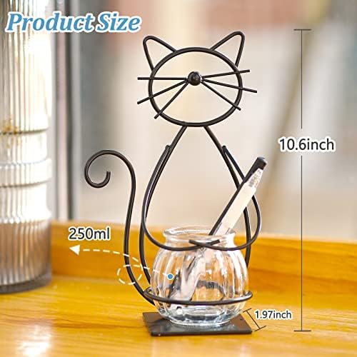 Modern Cat Design Glass Vase Holder for Plants